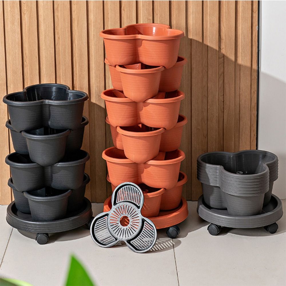 Vertical Planter Tower - New Vertical Tower Stackable FlowerPot Plastic
