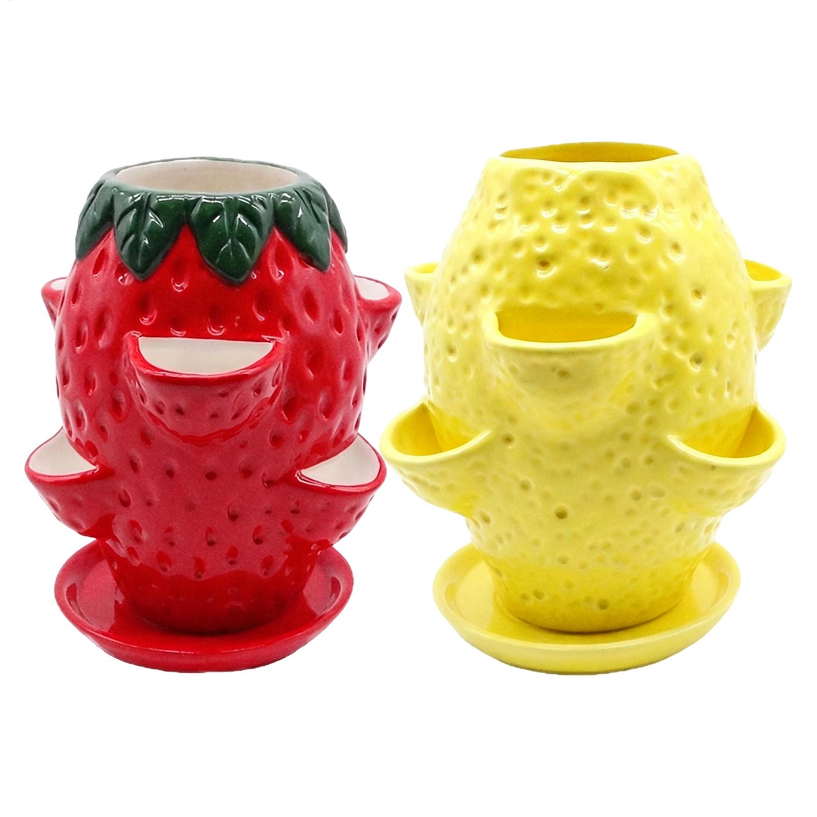 Vertical Planter Tower - Strawberry Tower Planter Terracotta with Drainage