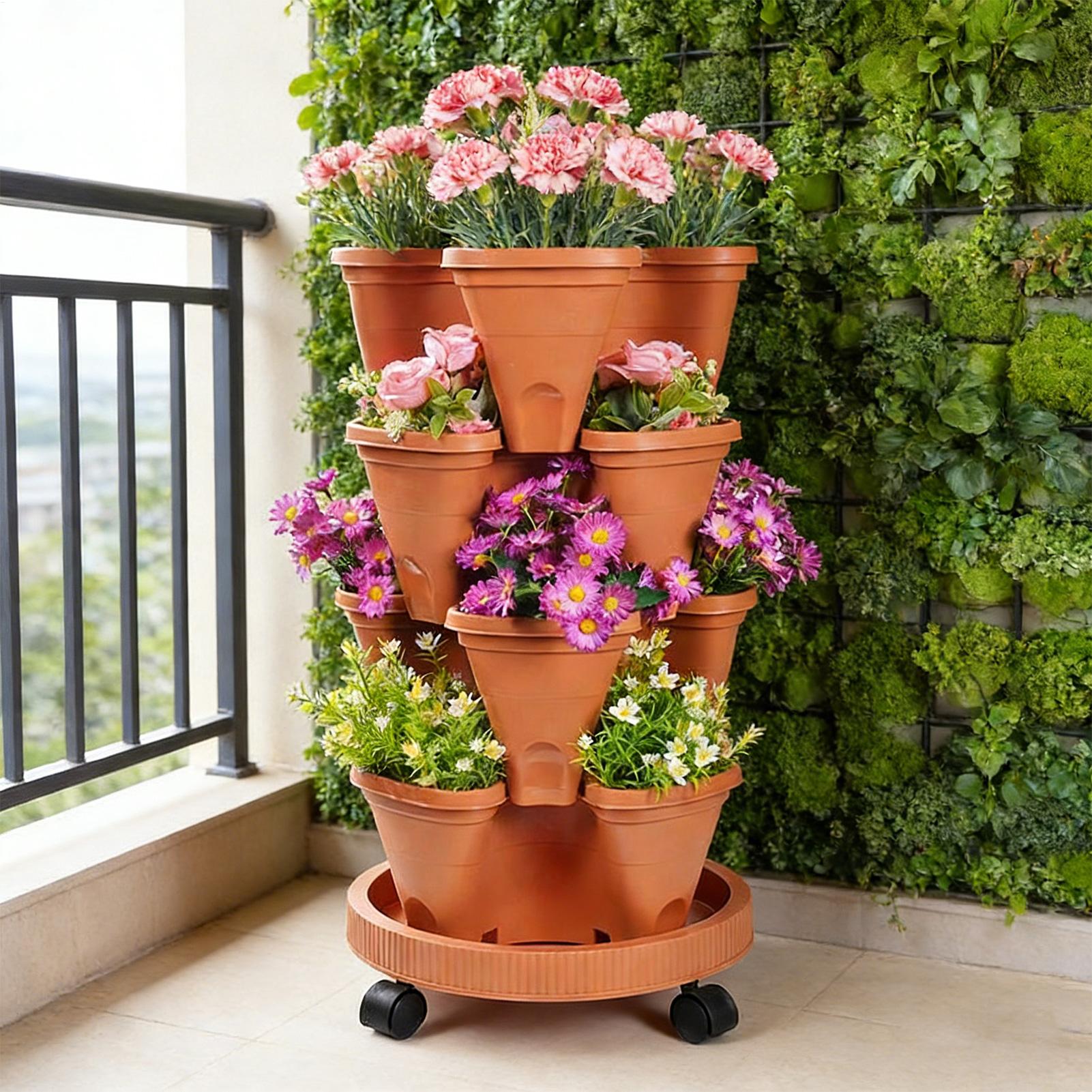Four-tier Stackable Planter,Ve - огляд і ціна Vertical Planter Tower