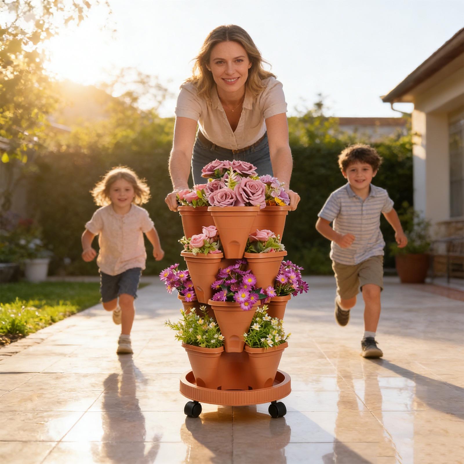 Four-tier Stackable Planter,Ve - огляд і ціна Vertical Planter Tower