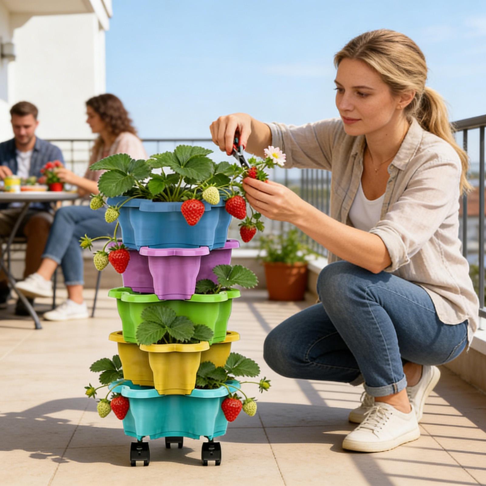 Multi-layer Plastic Flower Pot - огляд і ціна Vertical Planter Tower