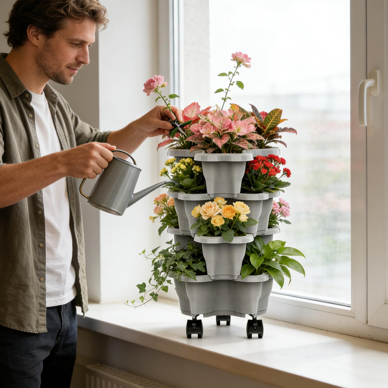 Multi-layer Plastic Flower Pot - огляд і ціна Vertical Planter Tower