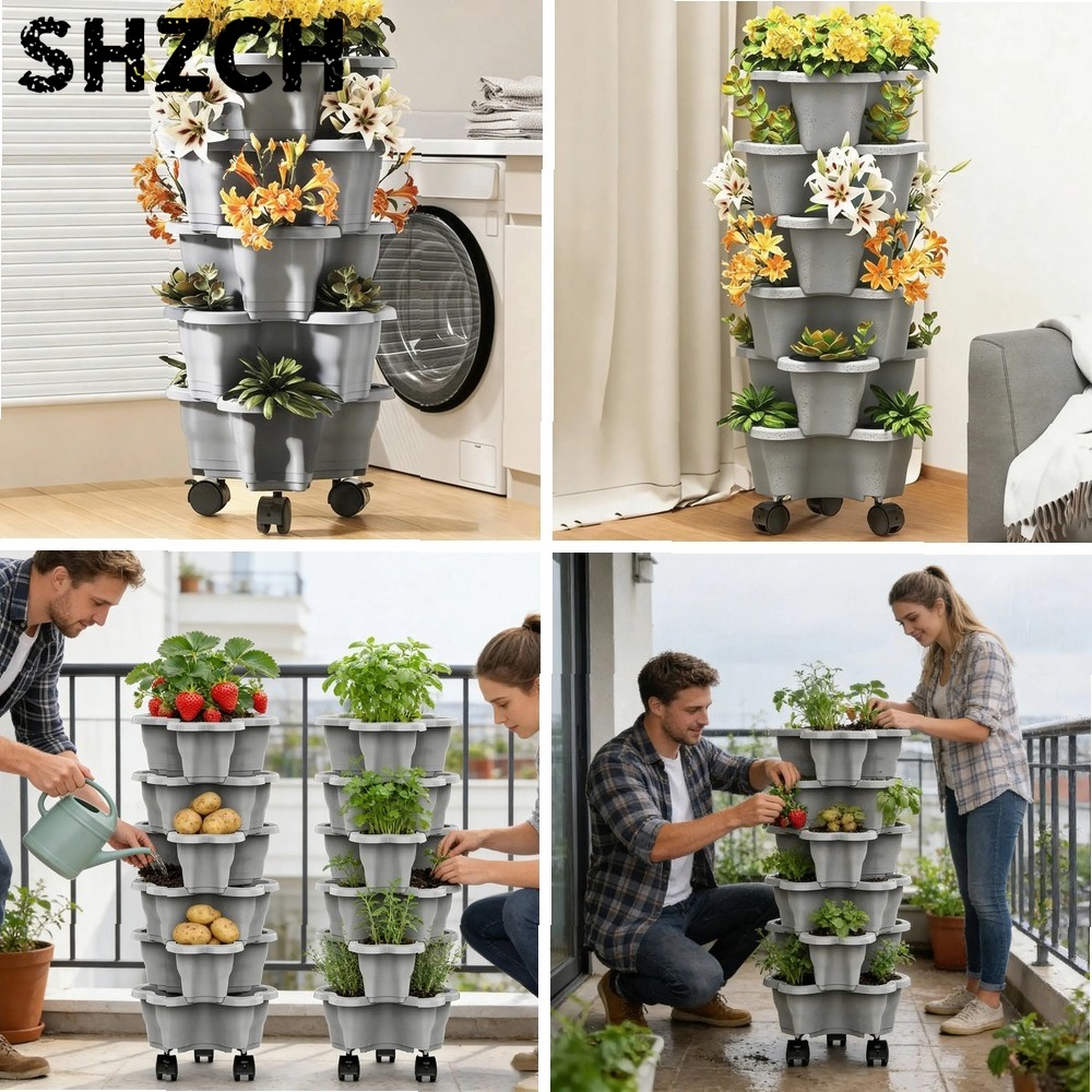 Plant Tower 6-Tier with Wheels - огляд і ціна Vertical Planter Tower