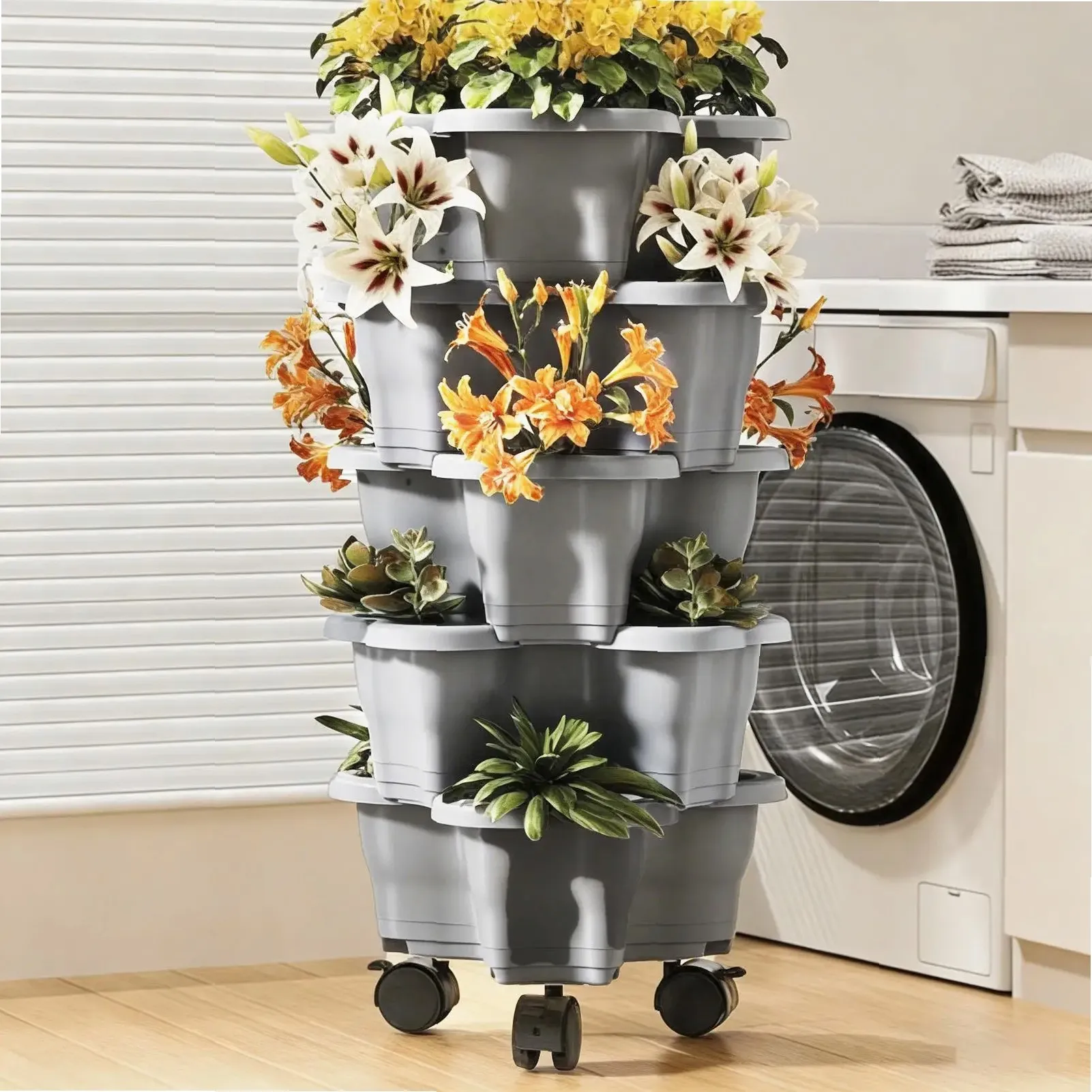 Plant Tower 6-Tier with Wheels - огляд і ціна Vertical Planter Tower