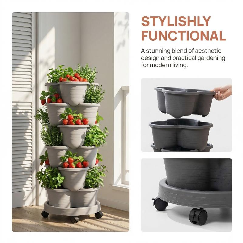 Stackable Multi Layer Vertical - огляд і ціна Vertical Planter Tower