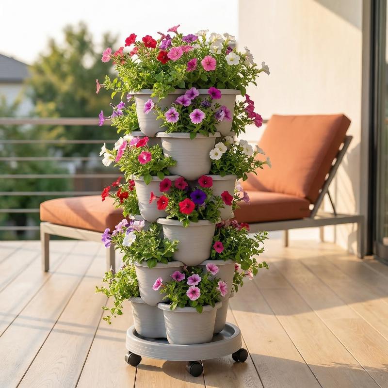 New Vertical Tower Stackable F - огляд і ціна Vertical Planter Tower
