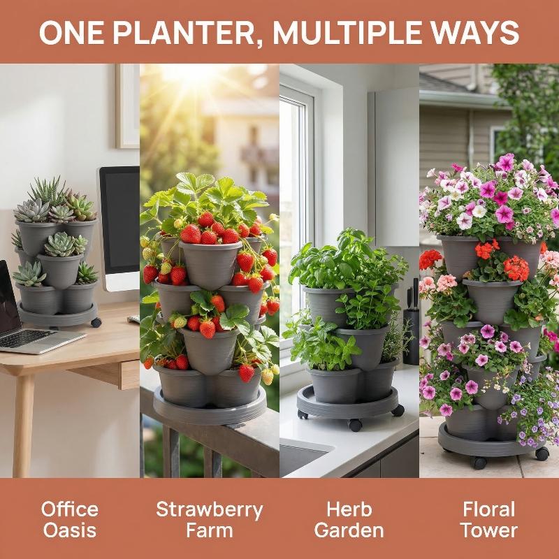 New Vertical Tower Stackable F - огляд і ціна Vertical Planter Tower