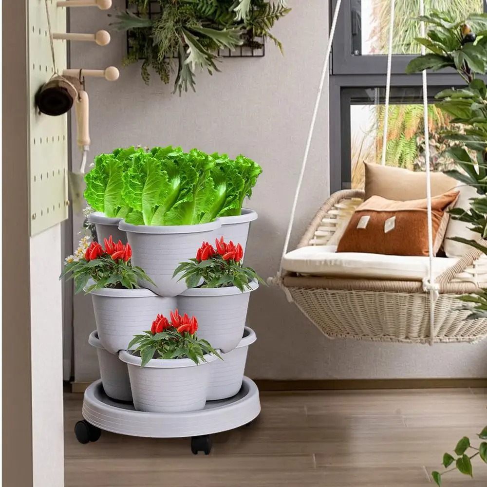 Vertical Tower Stackable Flowe - огляд і ціна Vertical Planter Tower